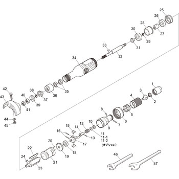 部品 エアストレートグラインダー SI-SG3-2R SHINANO(信濃機販)