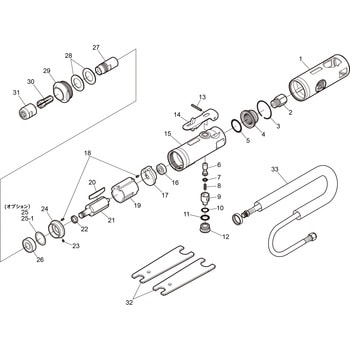 部品 ダイグラインダー SI-SG40E-6L-1/4 SHINANO(信濃機販)