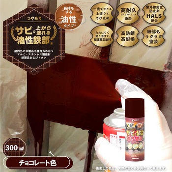 油性鉄部用Sスプレー 油性塗料 (つやあり) サビの上から直接塗れる高性能鉄部用塗料 カンペハピオ
