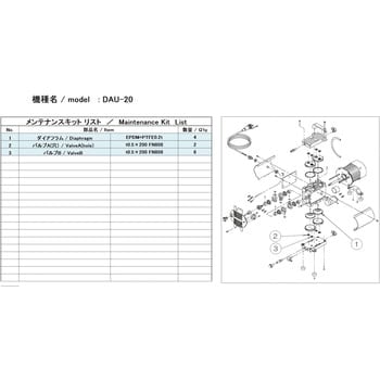 DAU-20 MAINTENANCEKIT 小型ドライ真空ポンプ用メンテナンスキット 1式