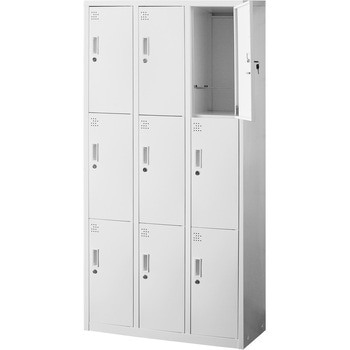 スチールロッカー9人用 ホワイト スマイル