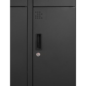 スチールロッカー9人用 ブラック スマイル