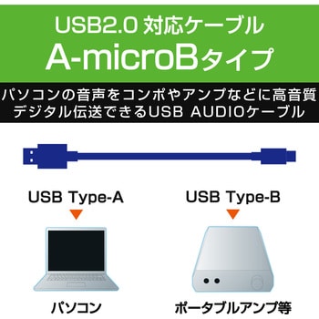 DH-AMB12 マイクロUSBオーディオケーブル A-microB ハイレゾ 音声伝送対応 高音質 1個 エレコム 【通販モノタロウ】