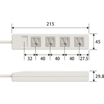 延長コード 電源タップ 2.5m 3P ほこりシャッター アース付き EU RoHS