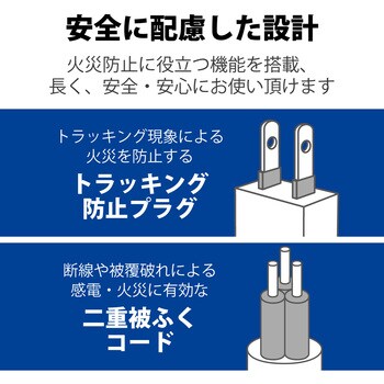 T-T1C-3625WH 延長コード 電源タップ 2.5m 3P ほこりシャッター アース