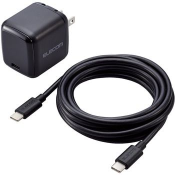 USB Type-C 充電器 PD PPS対応 65W 1ポート TypeCケーブル付属 2m スイングプラグ 小型 軽量 エレコム