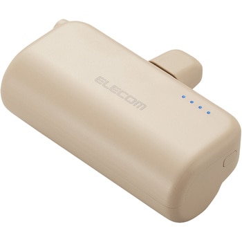 モバイルバッテリー 5000mAh 小型 最大15W 入力(Type-C×1) 入出力コネクター内蔵(Type-C×1) 直挿し エレコム
