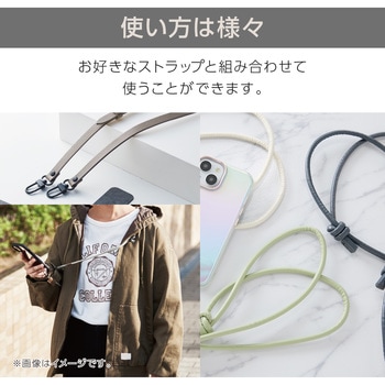 スマホ ストラップホルダー シート スピーカー穴用 2口タイプ 2枚入り ストラップシート タグパッチ エレコム