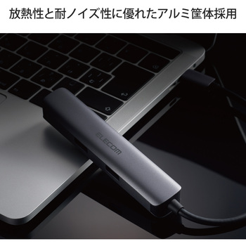 USBハブ ドッキングステーション Type-C接続 USB3.1×3ポート HDMI×1ポート LANポート付 スリム シルバー エレコム