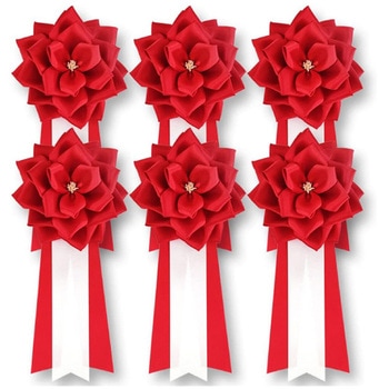 リボン記章 胸章 徽章 大リボンバラ タレ付き 6個セット YONEOKA RIBBON