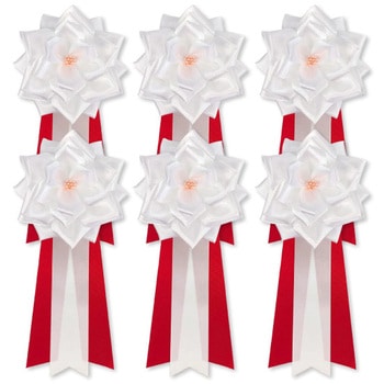 リボン記章 胸章 徽章 大リボンバラ タレ付き 6個セット YONEOKA RIBBON
