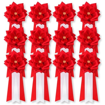 リボン徽章 記章 胸章 中リボンバラ タレ付き 12個セット YONEOKA RIBBON
