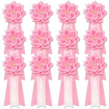 リボン徽章 記章 胸章 中リボンバラ サテン タレ付き 12個セット YONEOKA RIBBON