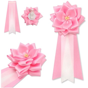 リボン徽章 記章 胸章 中リボンバラ サテン - YONEOKA RIBBON