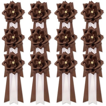 リボン徽章 記章 胸章 中リボンバラ サテン 12個セット YONEOKA RIBBON