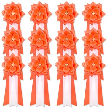 リボン徽章 記章 胸章 中リボンバラ サテン 12個セット YONEOKA RIBBON