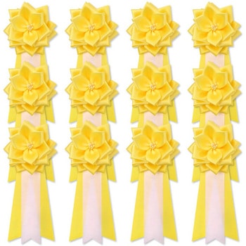 リボン徽章 記章 胸章 中リボンバラ サテン 12個セット YONEOKA RIBBON