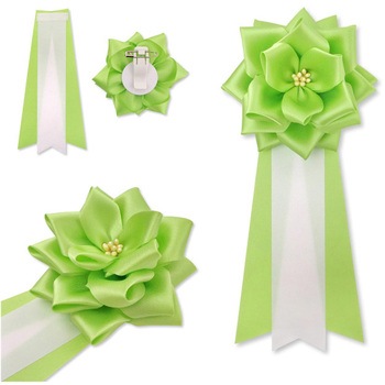 リボン徽章 記章 胸章 中リボンバラ サテン 12個セット YONEOKA RIBBON