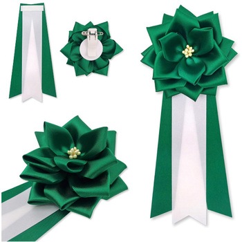 リボン徽章 記章 胸章 中リボンバラ サテン 12個セット YONEOKA RIBBON