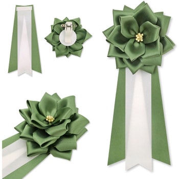 リボン徽章 記章 胸章 中リボンバラ サテン 12個セット YONEOKA RIBBON