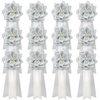 リボン徽章 記章 胸章 中リボンバラ サテン 12個セット YONEOKA RIBBON