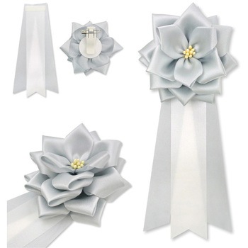 リボン徽章 記章 胸章 中リボンバラ サテン 12個セット YONEOKA RIBBON