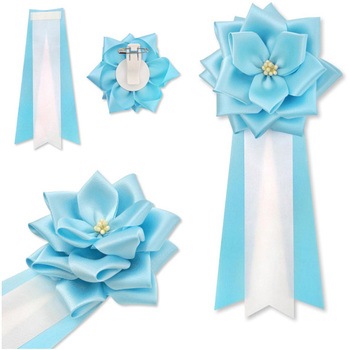 リボン徽章 記章 胸章 中リボンバラ サテン 12個セット YONEOKA RIBBON