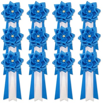 リボン徽章 記章 胸章 中リボンバラ サテン 12個セット YONEOKA RIBBON
