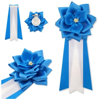 リボン徽章 記章 胸章 中リボンバラ サテン 12個セット YONEOKA RIBBON