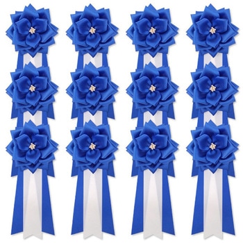 リボン徽章 記章 胸章 中リボンバラ サテン 12個セット YONEOKA RIBBON