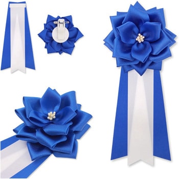 リボン徽章 記章 胸章 中リボンバラ サテン 12個セット YONEOKA RIBBON