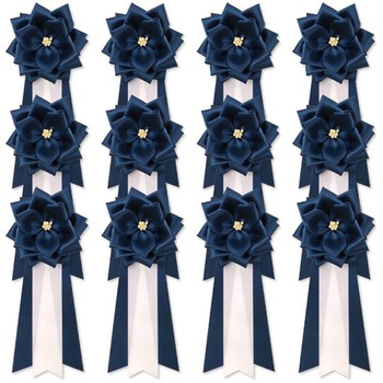リボン徽章 記章 胸章 中リボンバラ サテン 12個セット YONEOKA RIBBON