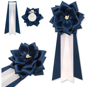 リボン徽章 記章 胸章 中リボンバラ サテン 12個セット YONEOKA RIBBON