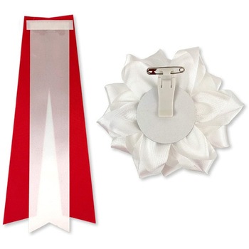 リボン記章 胸章 徽章 大リボンバラ タレ付き 6個セット YONEOKA RIBBON
