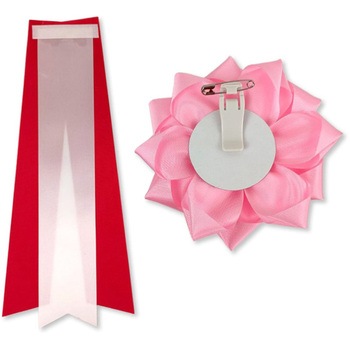 リボン記章 胸章 徽章 大リボンバラ タレ付き 6個セット YONEOKA RIBBON