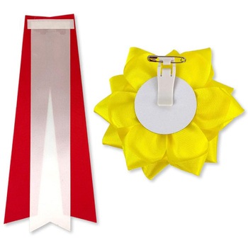 リボン記章 胸章 徽章 大リボンバラ タレ付き 6個セット YONEOKA RIBBON