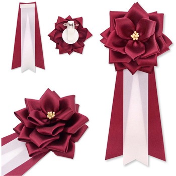リボン徽章 記章 胸章 中リボンバラ サテン YONEOKA RIBBON