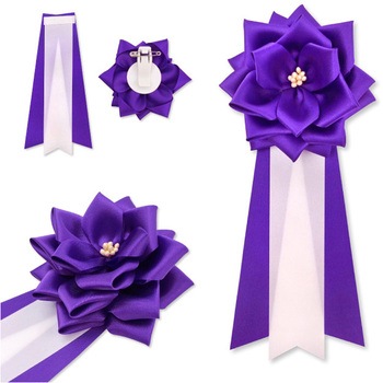 リボン徽章 記章 胸章 中リボンバラ サテン YONEOKA RIBBON