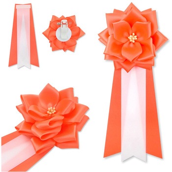 リボン徽章 記章 胸章 中リボンバラ サテン YONEOKA RIBBON