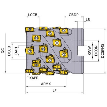 高能率加工用多機能カッタ VPX200シリーズ (深切込み用・シェルタイプ ミリサイズ) 三菱マテリアル