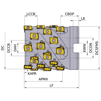高能率加工用多機能カッタ VPX300シリーズ (深切込み用・シェルタイプ インチサイズ) 三菱マテリアル
