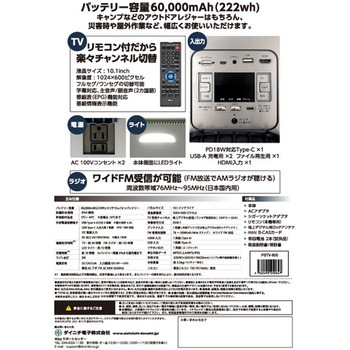 10インチテレビ搭載ポータブル電源 WIZZ