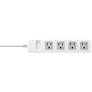 3ピン式電源タップ マグネット&2重構造 4個口/2.5m ホワイト BUFFALO(バッファロー)