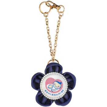 マタニティマーク キーホルダー フラワーシフォンロゼット - YONEOKA RIBBON