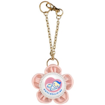 マタニティマーク キーホルダー フラワーシフォンロゼット - YONEOKA RIBBON
