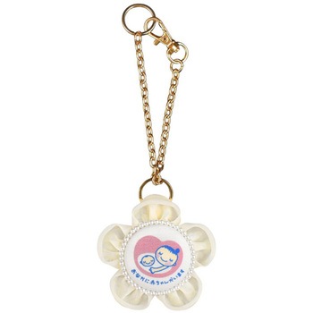 マタニティマーク キーホルダー フラワーシフォンロゼット - YONEOKA RIBBON