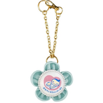 マタニティマーク キーホルダー フラワーシフォンロゼット - YONEOKA RIBBON