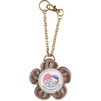 マタニティマーク キーホルダー フラワーシフォンロゼット - YONEOKA RIBBON