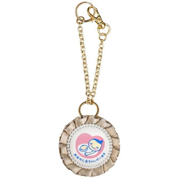 マタニティマーク キーホルダー フリルリボンロゼット 両面仕様 YONEOKA RIBBON