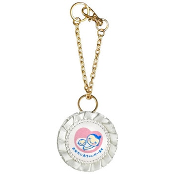 マタニティマーク キーホルダー フリルリボンロゼット 両面仕様 YONEOKA RIBBON